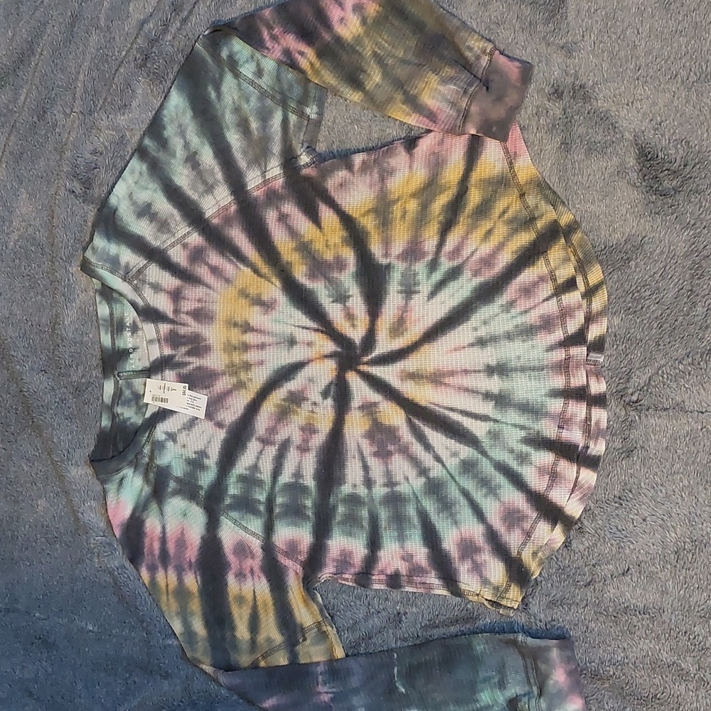 New! Tie Dye Long Sleeve Waffel Thermal Top Aeropostale Size Lage